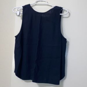 LOFT Navy blue linen tank